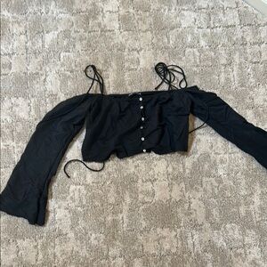 Black Off-Shoulder Women's Top